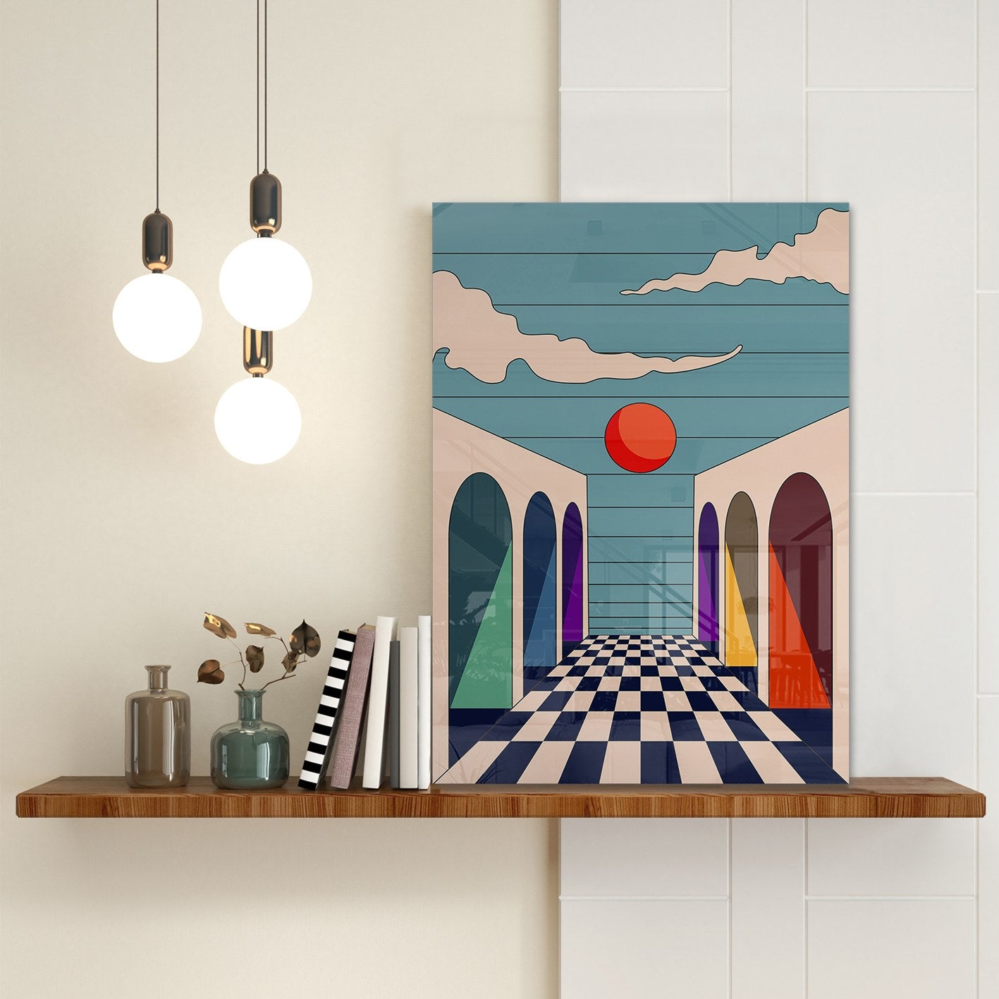 Quadro Decorativo em Vidro Temperado Multicolor 50x70cm - Arte Moderna para Parede