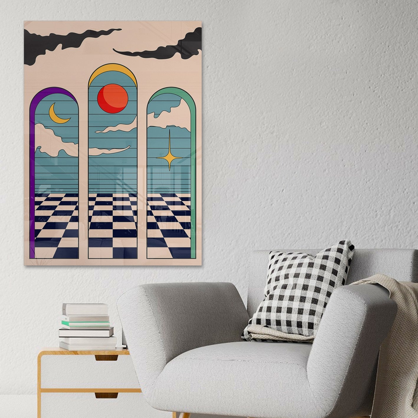 Quadro Decorativo em Vidro Temperado Multicolor 40x60cm - Arte Moderna para Parede