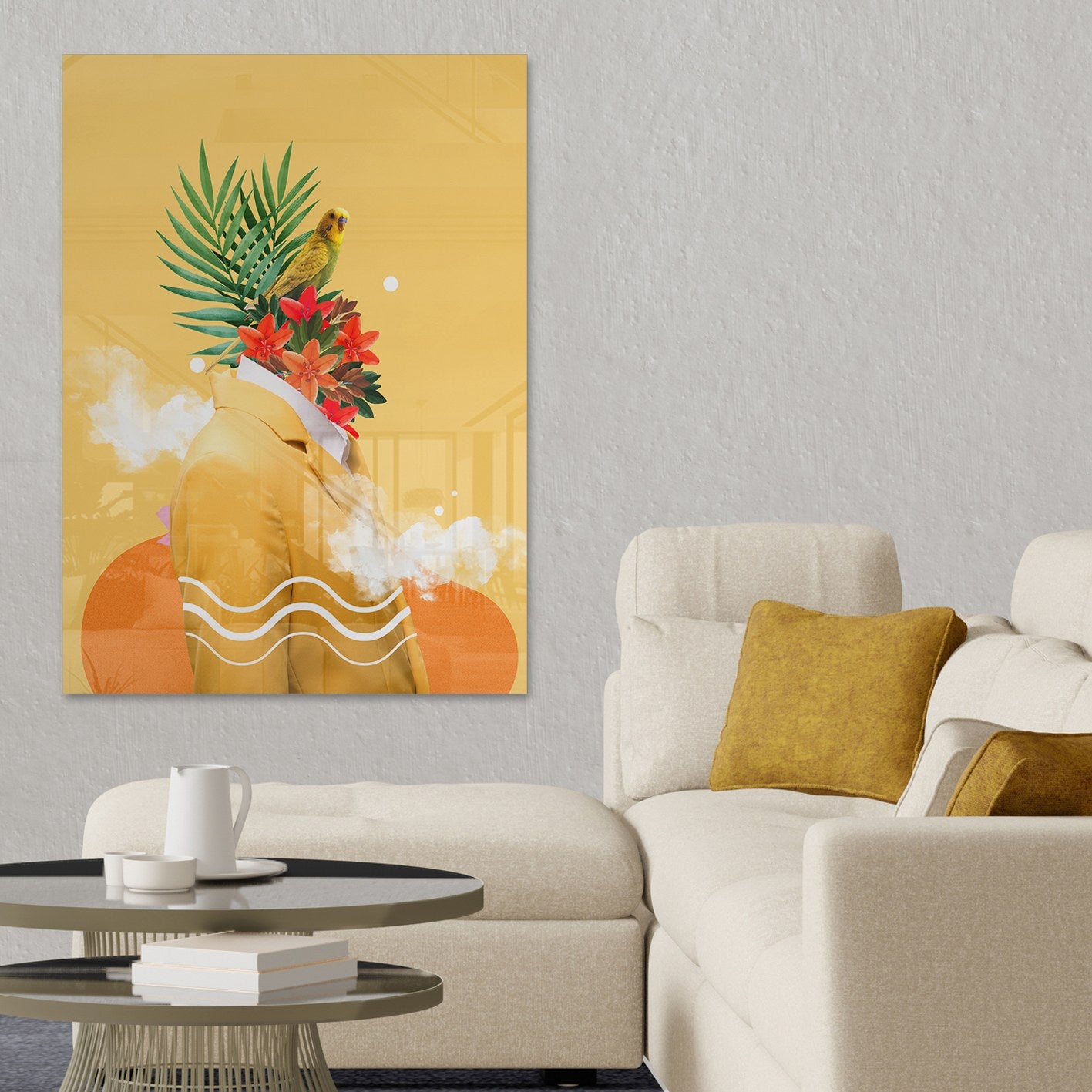 Quadro Decorativo em Vidro Temperado Multicolor 50x70cm - Arte Moderna para Parede