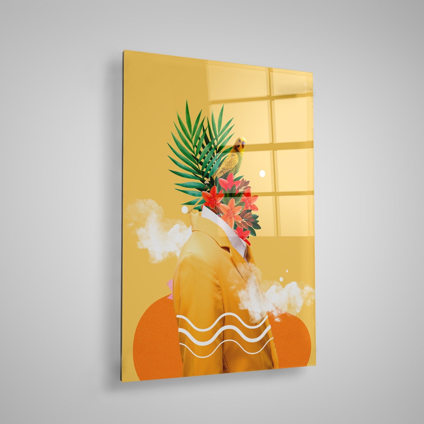 Quadro Decorativo em Vidro Temperado Multicolor 50x70cm - Arte Moderna para Parede