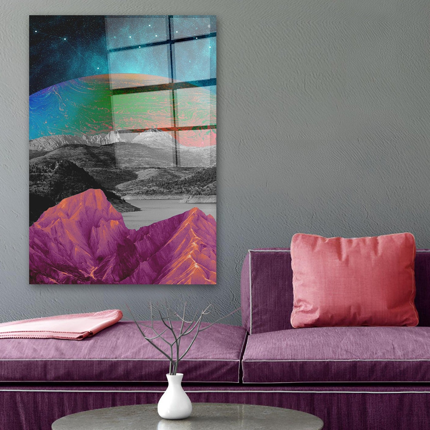 Quadro Decorativo em Vidro Temperado Multicolor 70x100cm - Arte Moderna para Parede