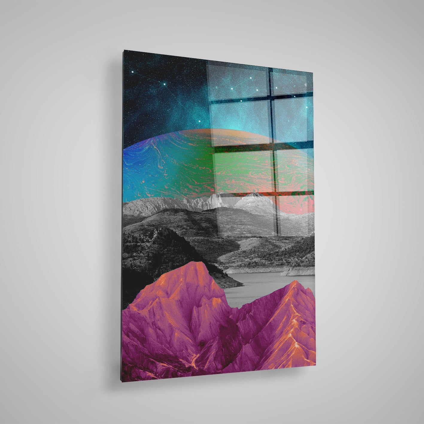 Quadro Decorativo em Vidro Temperado Multicolor 70x100cm - Arte Moderna para Parede