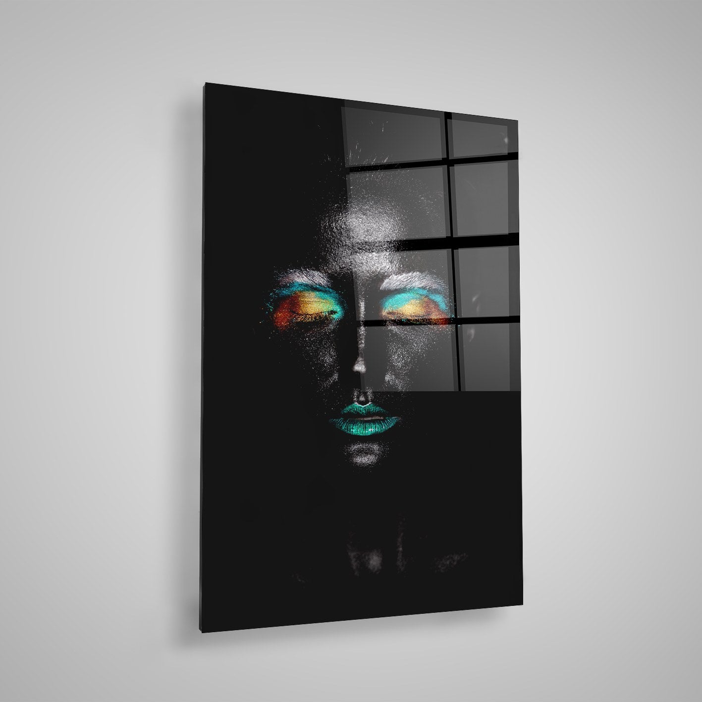 Quadro Decorativo em Vidro Temperado Multicolor 40x60cm - Arte Moderna para Parede