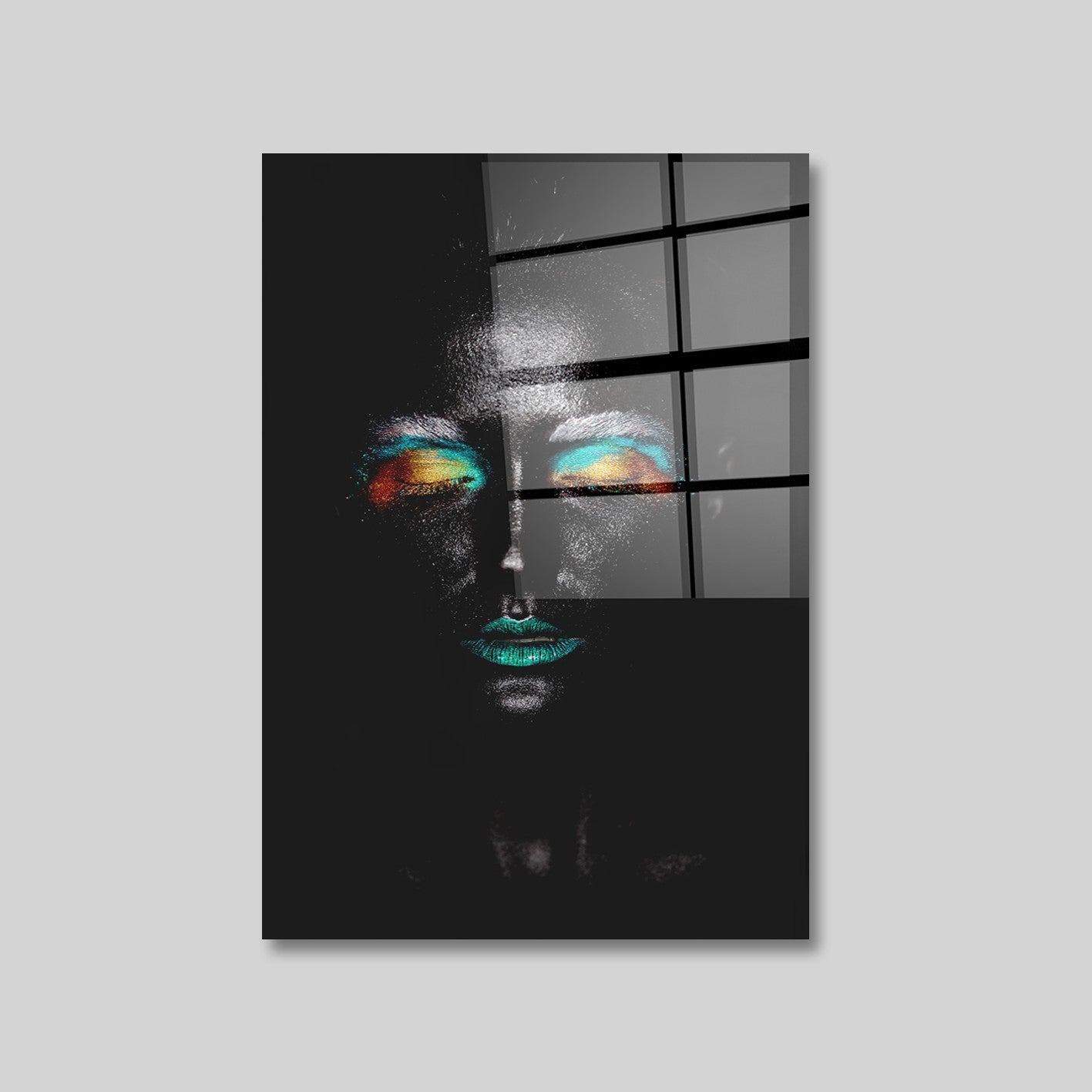 Quadro Decorativo em Vidro Temperado Multicolor 70x100cm - Arte Moderna para Parede