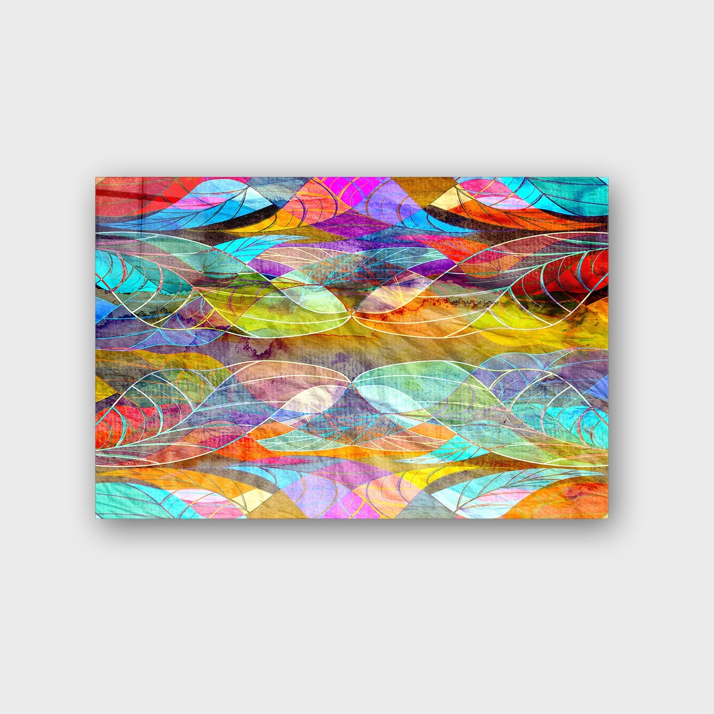 Quadro Decorativo em Vidro Temperado Multicolor 40x60cm - Arte Moderna para Parede