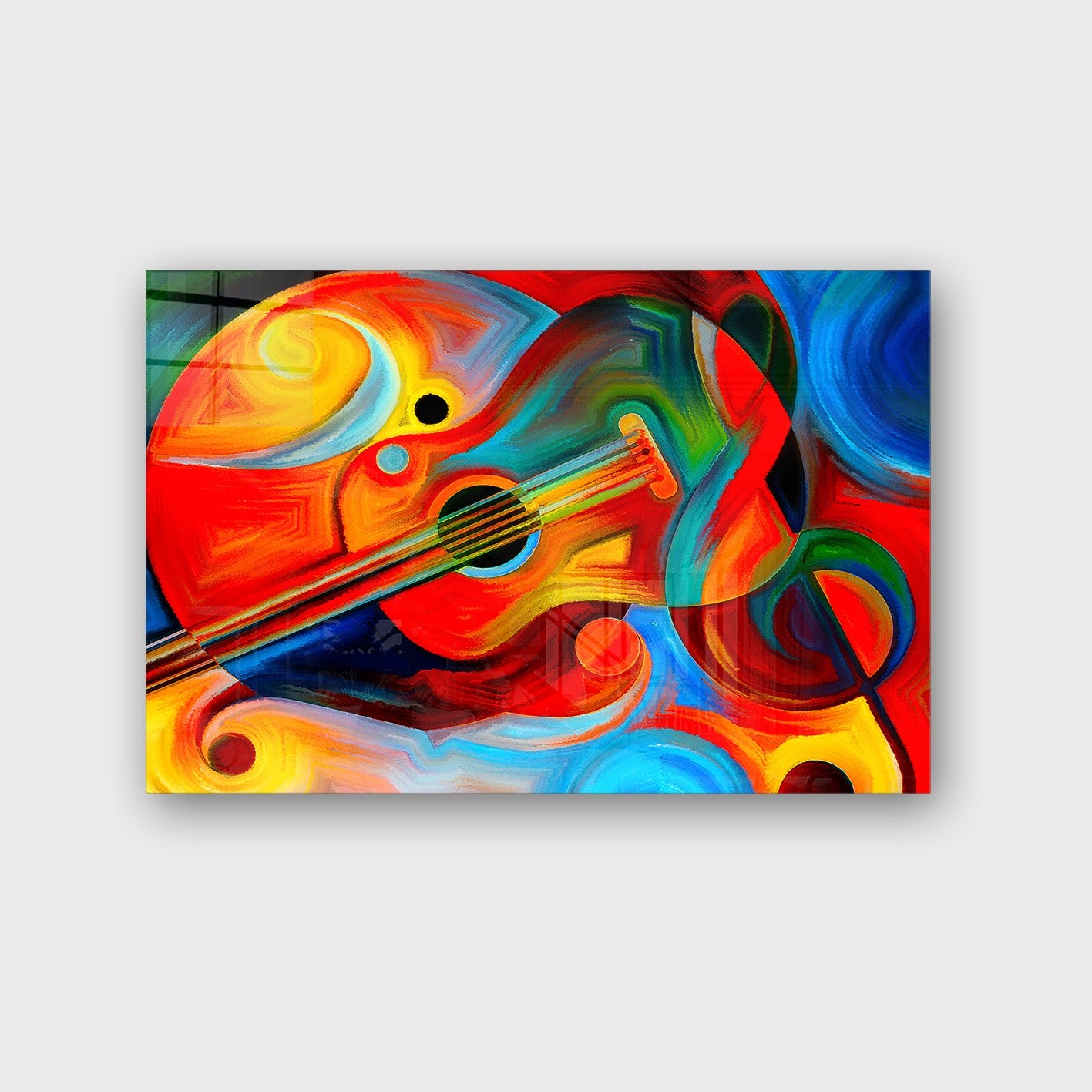 Quadro Decorativo em Vidro Temperado Multicolor 70x100cm - Arte Moderna para Parede