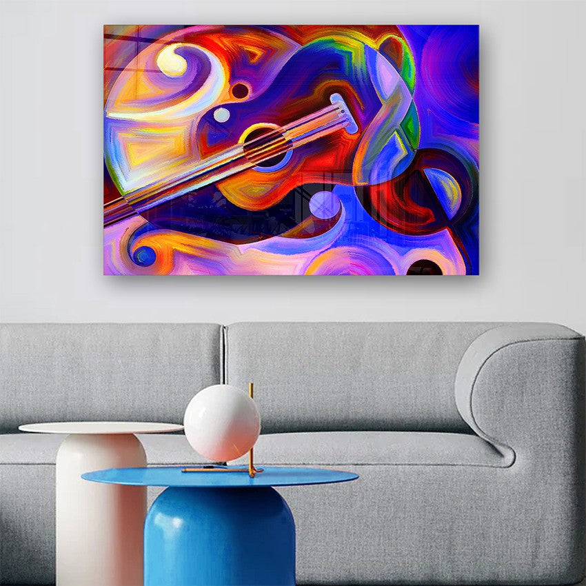 Quadro Decorativo em Vidro Temperado Multicolor 50x70cm - Arte Moderna para Parede