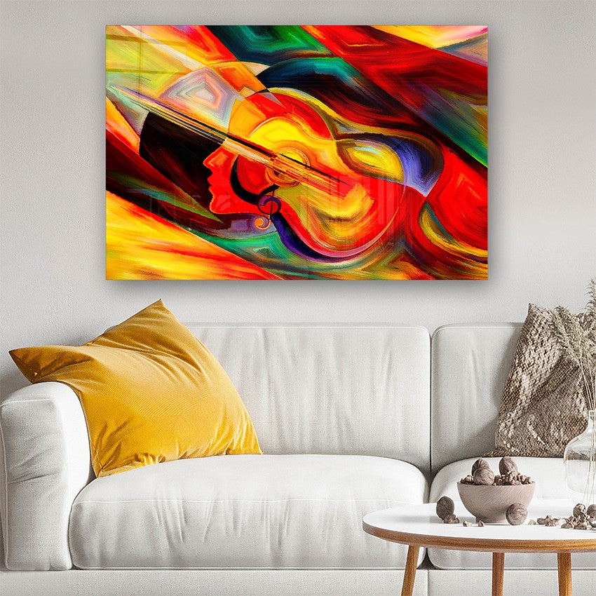 Quadro Decorativo em Vidro Temperado Multicolor 70x100cm - Arte Moderna para Parede