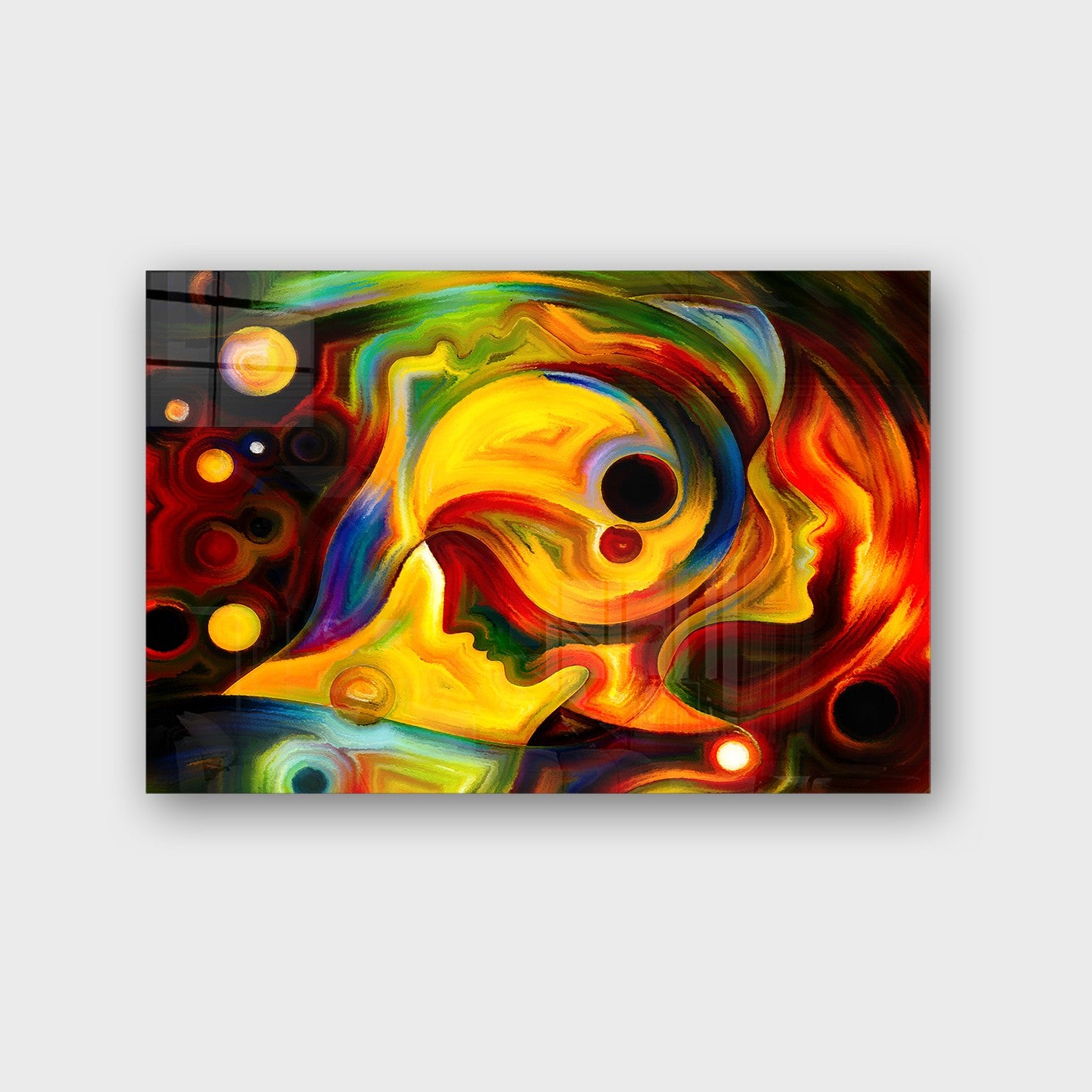 Quadro Decorativo em Vidro Temperado Multicolor 50x70cm - Arte Moderna para Parede