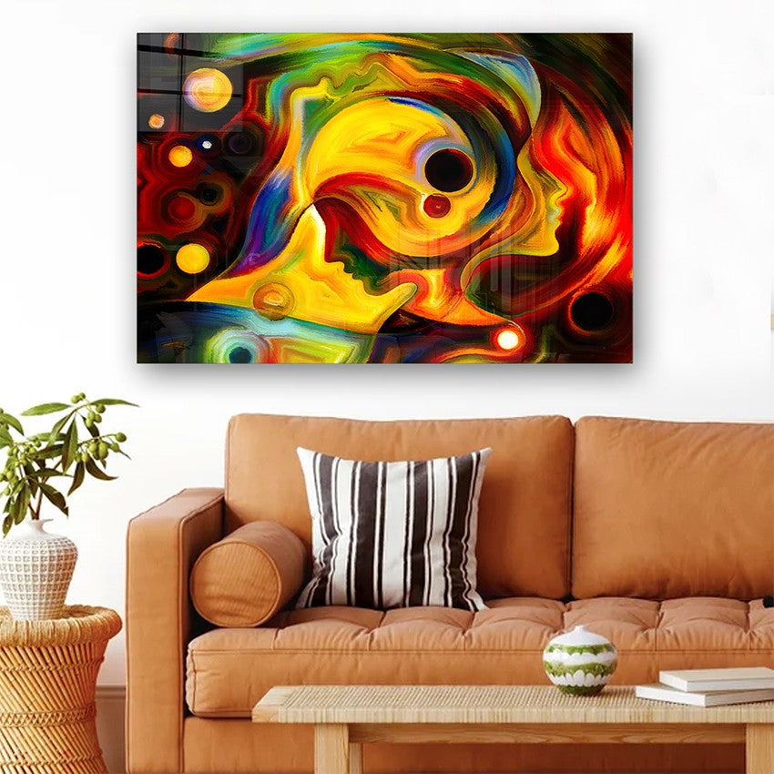 Quadro Decorativo em Vidro Temperado Multicolor 70x100cm - Arte Moderna para Parede