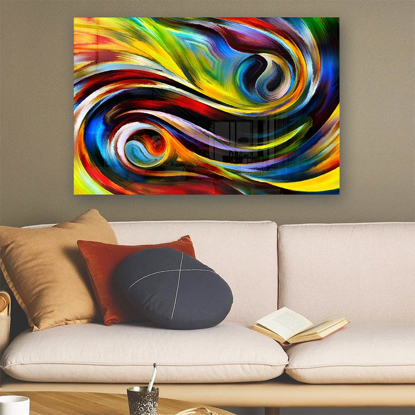 Quadro Decorativo em Vidro Temperado Multicolor 40x60cm - Arte Moderna para Parede