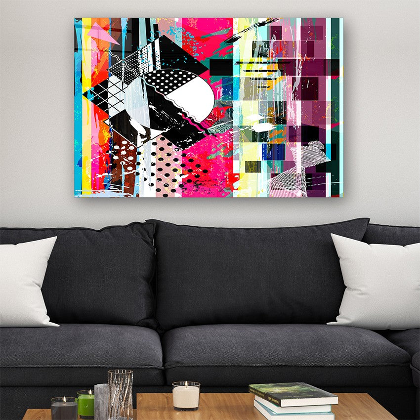 Quadro Decorativo em Vidro Temperado Multicolor 70x100cm - Arte Moderna para Parede