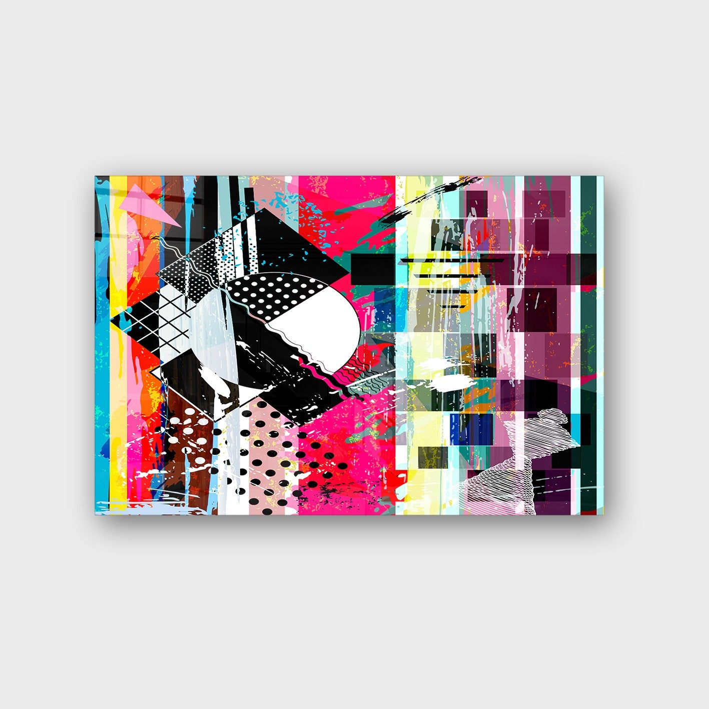 Quadro Decorativo em Vidro Temperado Multicolor 70x100cm - Arte Moderna para Parede