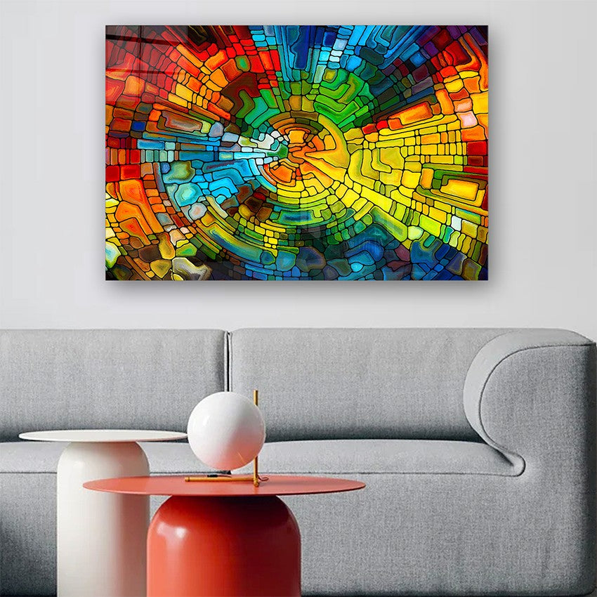Quadro Decorativo em Vidro Temperado Multicolor 70x100cm - Arte Moderna para Parede