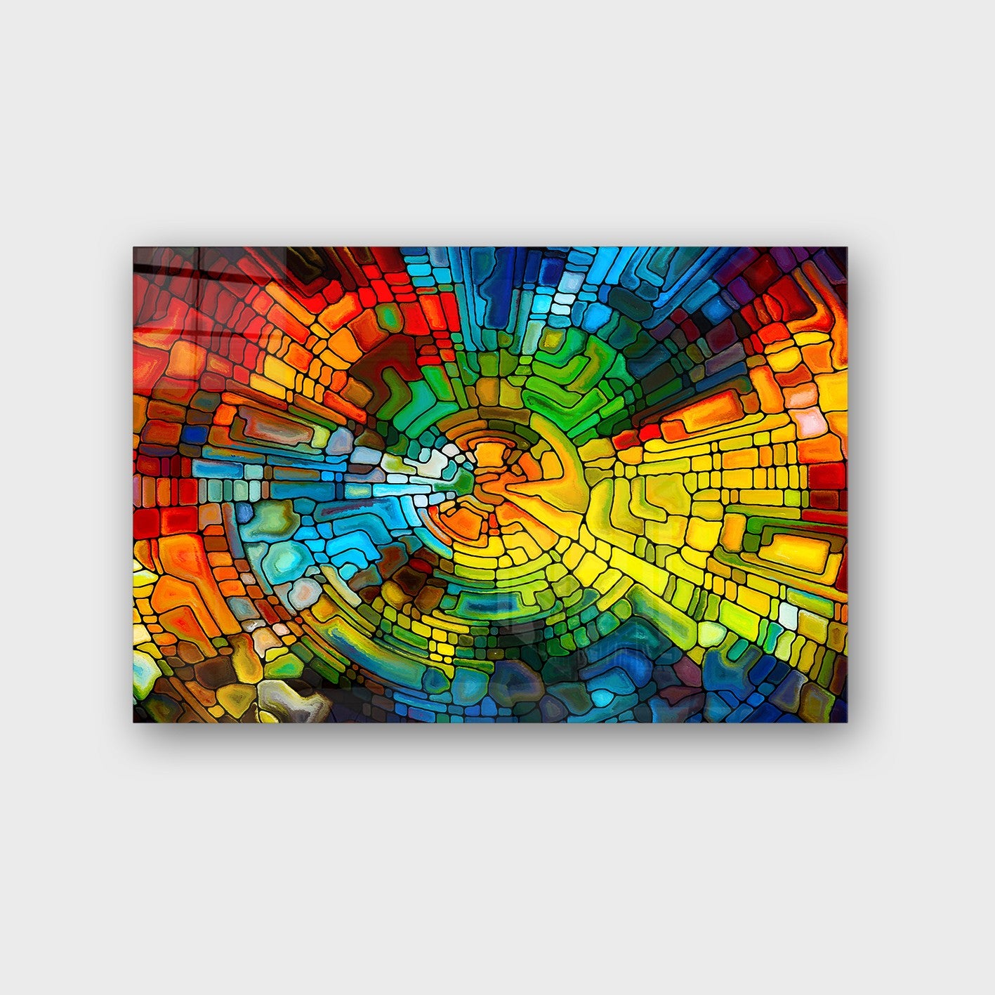 Quadro Decorativo em Vidro Temperado Multicolor 70x100cm - Arte Moderna para Parede