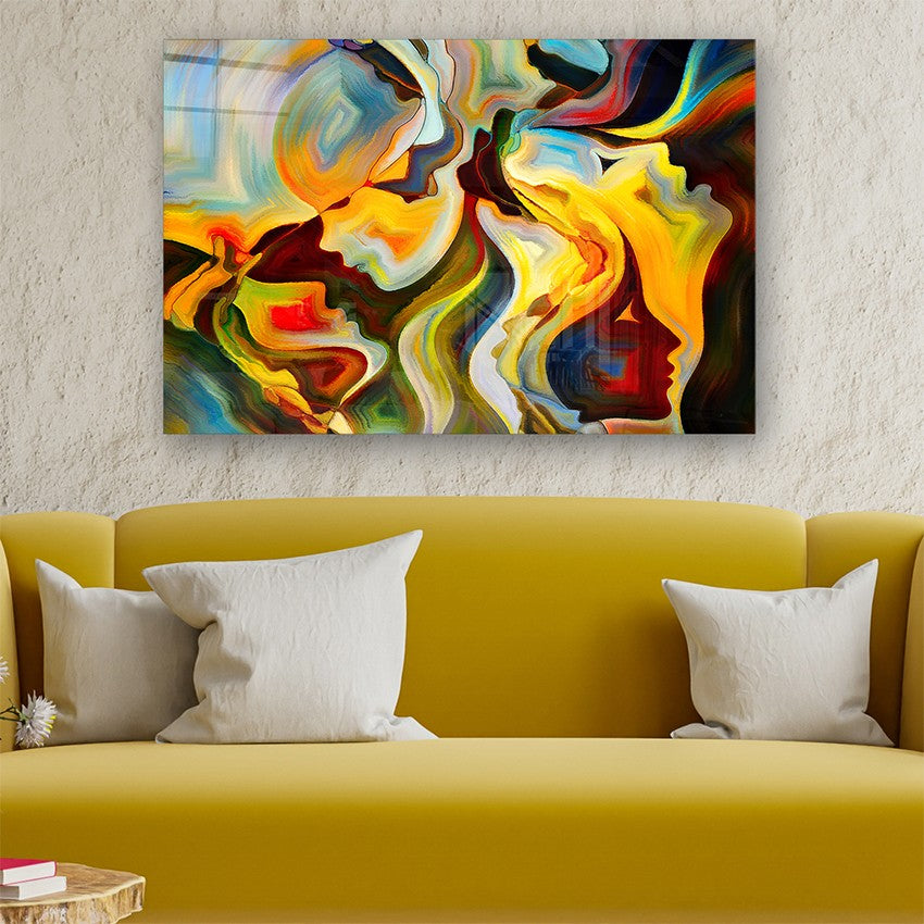 Quadro Decorativo em Vidro Temperado Multicolor 50x70cm - Arte Moderna para Parede
