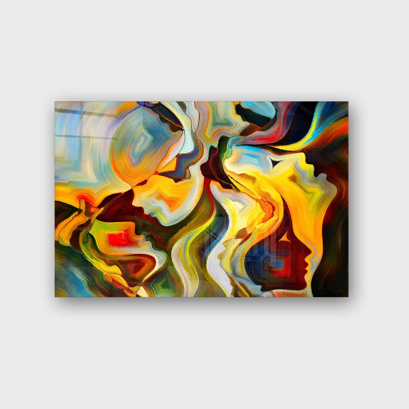 Quadro Decorativo em Vidro Temperado Multicolor 50x70cm - Arte Moderna para Parede