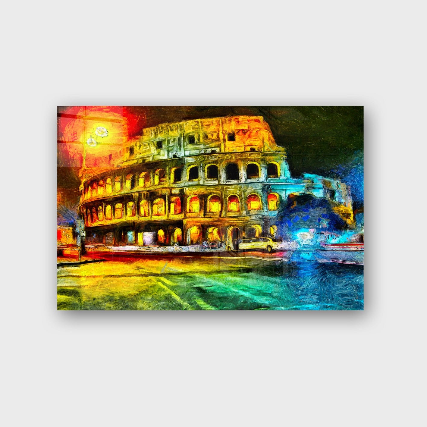 Quadro Decorativo em Vidro Temperado Multicolor 50x70cm - Arte Moderna para Parede