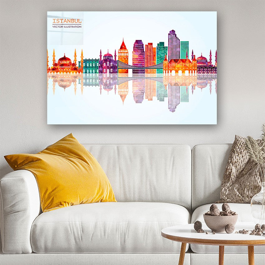 Quadro Decorativo em Vidro Temperado Multicolor 40x60cm - Arte Moderna para Parede