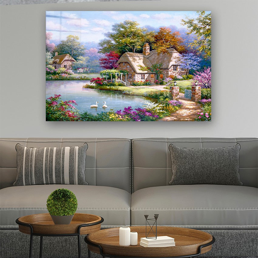 Quadro Decorativo em Vidro Temperado Multicolor 40x60cm - Arte Moderna para Parede