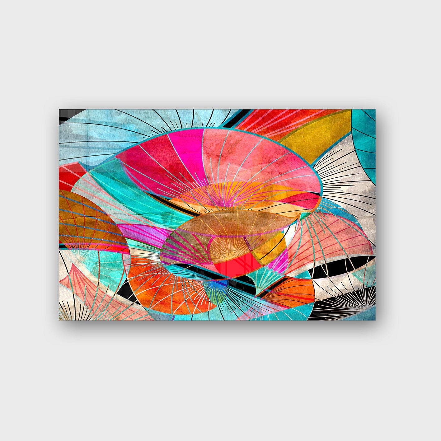 Quadro Decorativo em Vidro Temperado Multicolor 50x70cm - Arte Moderna para Parede