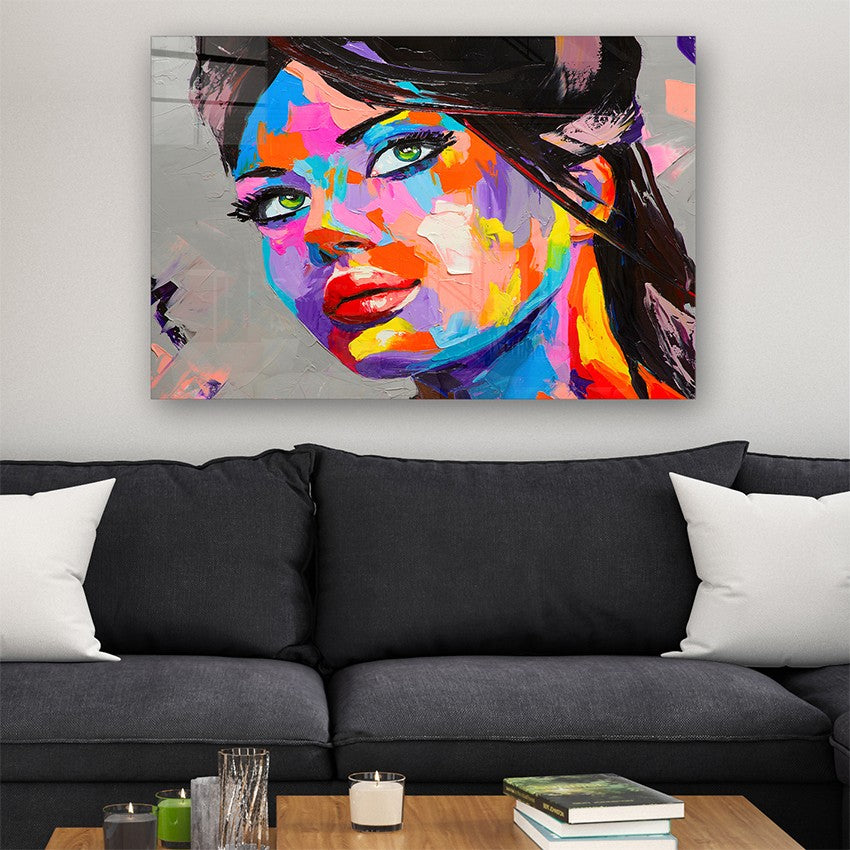 Quadro Decorativo em Vidro Temperado Multicolor 70x100cm - Arte Moderna para Parede