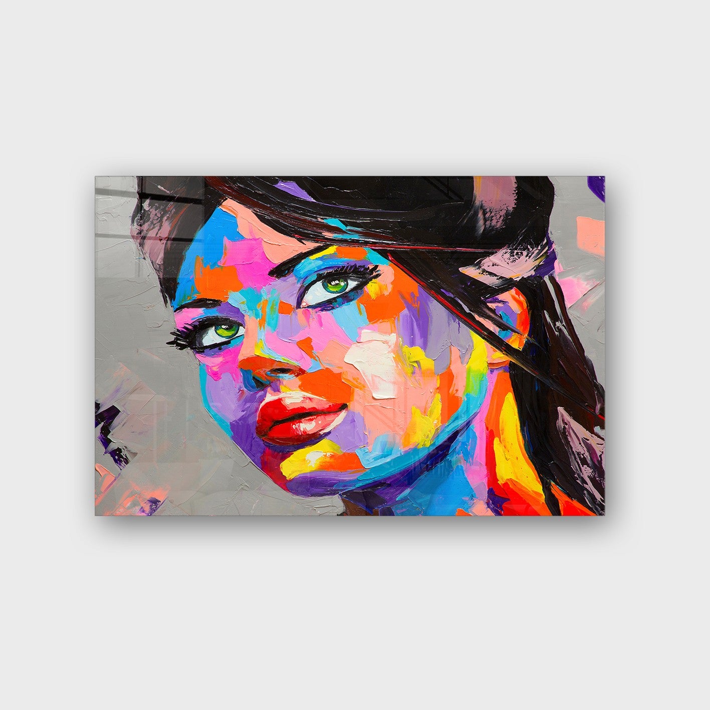 Quadro Decorativo em Vidro Temperado Multicolor 70x100cm - Arte Moderna para Parede