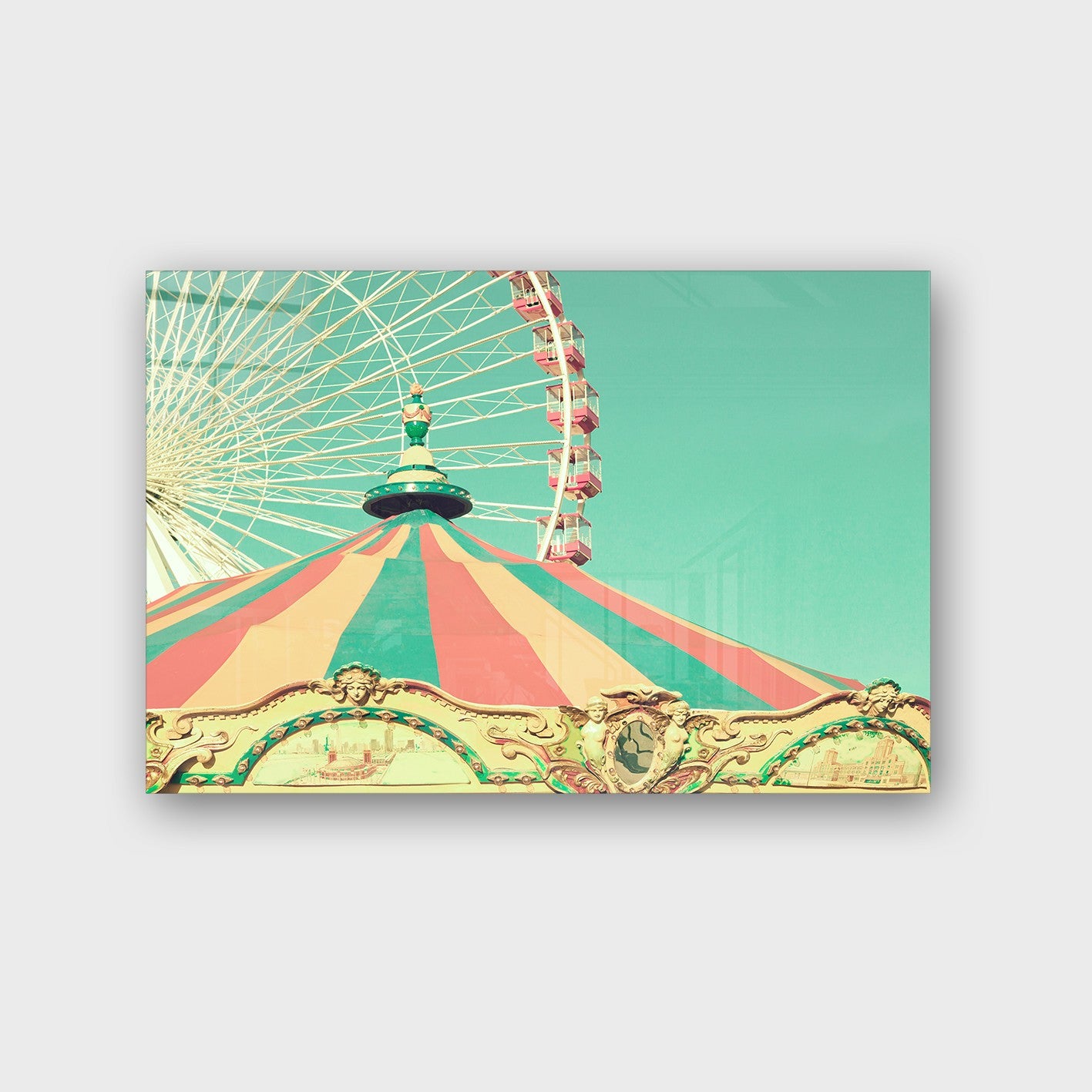 Quadro Decorativo em Vidro Temperado Multicolor 50x70cm - Arte Moderna para Parede