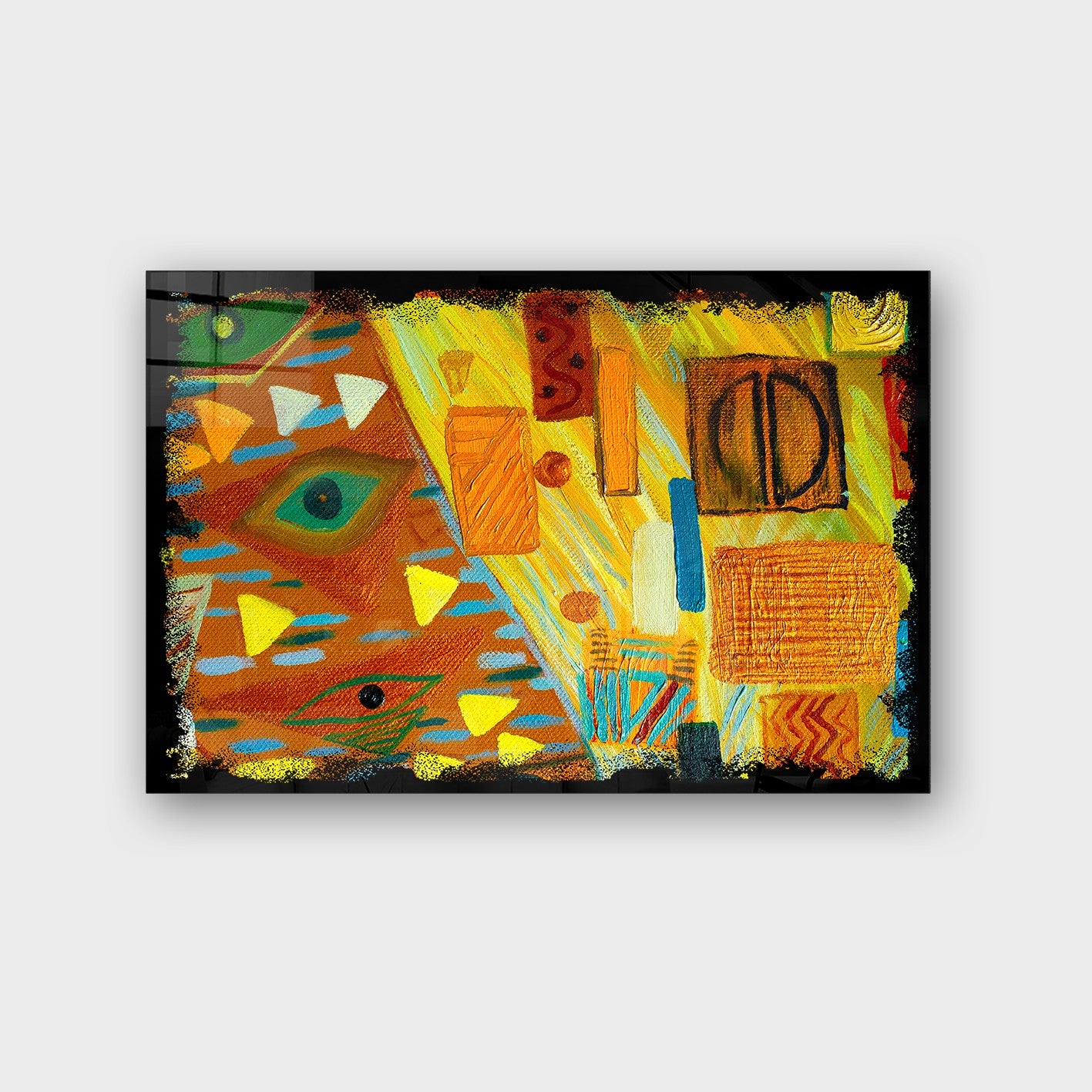 Quadro Decorativo em Vidro Temperado Multicolor 40x60cm - Arte Moderna para Parede