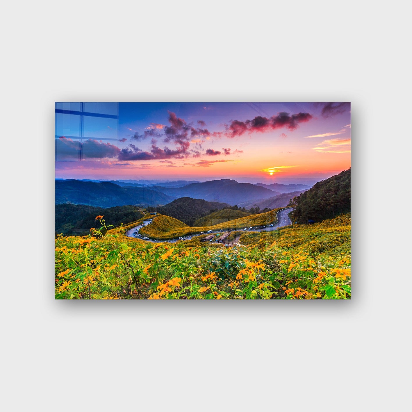 Quadro Decorativo em Vidro Temperado Multicolor 40x60cm - Arte Moderna para Parede