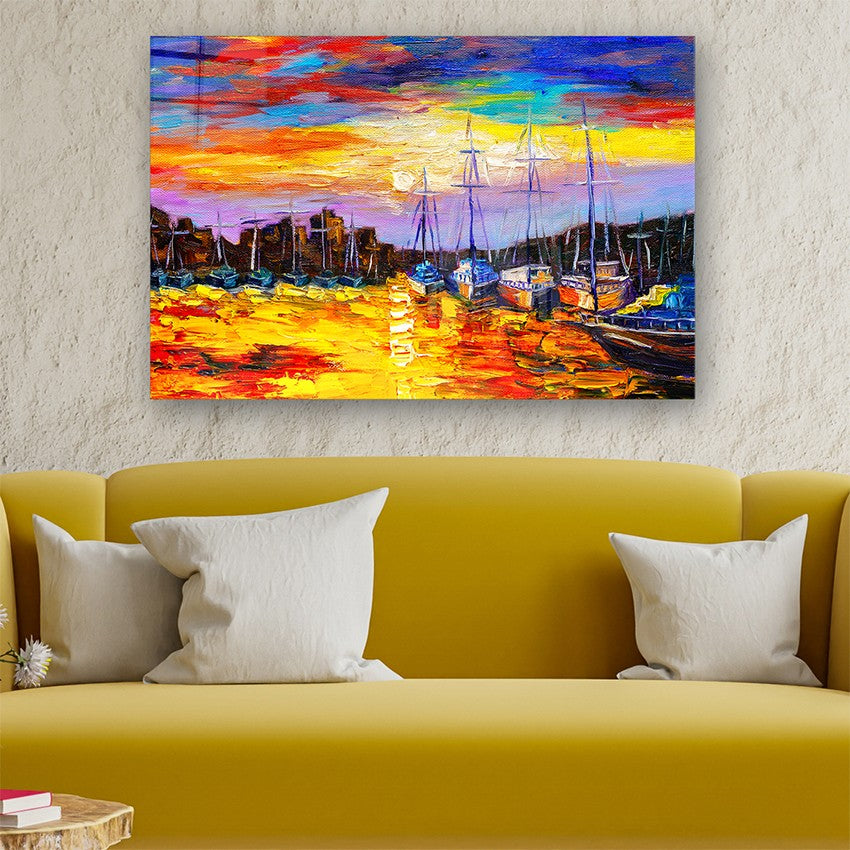 Quadro Decorativo em Vidro Temperado Multicolor 40x60cm - Arte Moderna para Parede