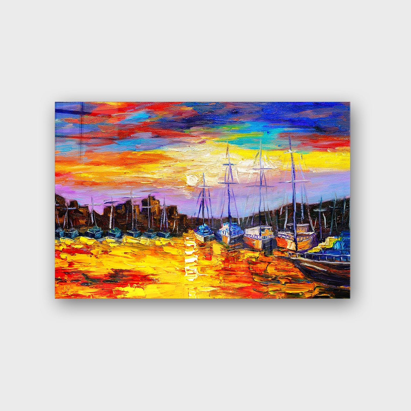 Quadro Decorativo em Vidro Temperado Multicolor 70x100cm - Arte Moderna para Parede
