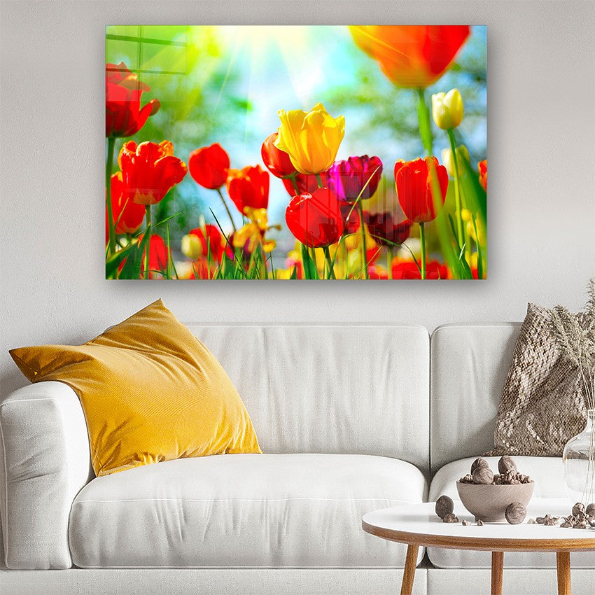 Quadro Decorativo em Vidro Temperado Multicolor 40x60cm - Arte Moderna para Parede