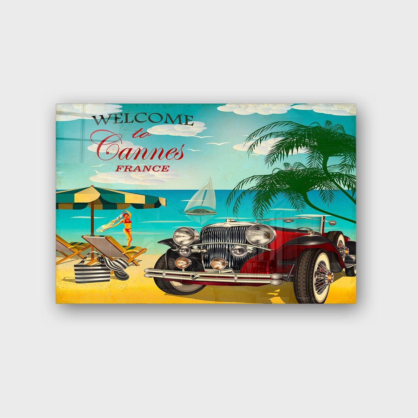 Quadro Decorativo em Vidro Temperado Multicolor 40x60cm - Arte Moderna para Parede