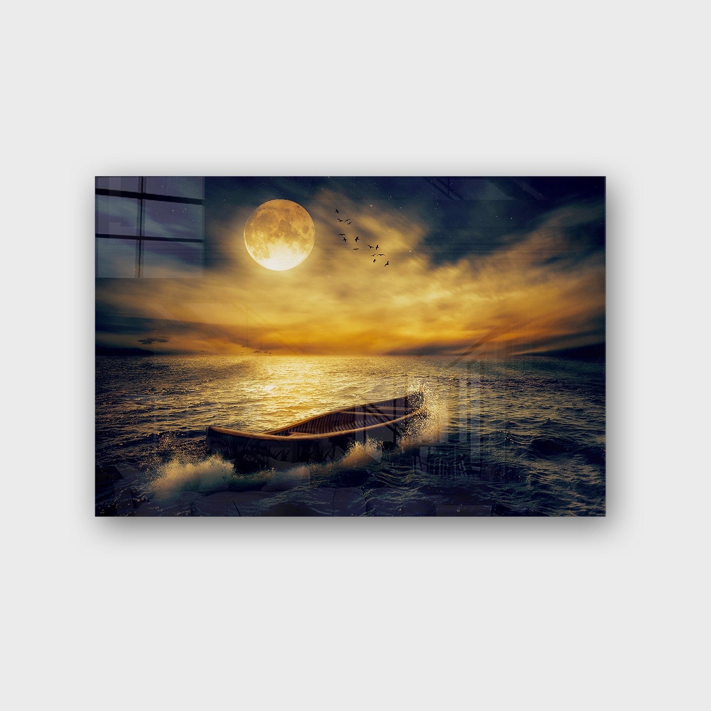 Quadro Decorativo em Vidro Temperado Multicolor 50x70cm - Arte Moderna para Parede