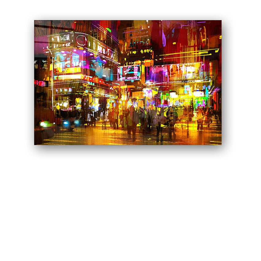 Quadro Decorativo em Vidro Temperado Multicolor 70x100cm - Arte Moderna para Parede