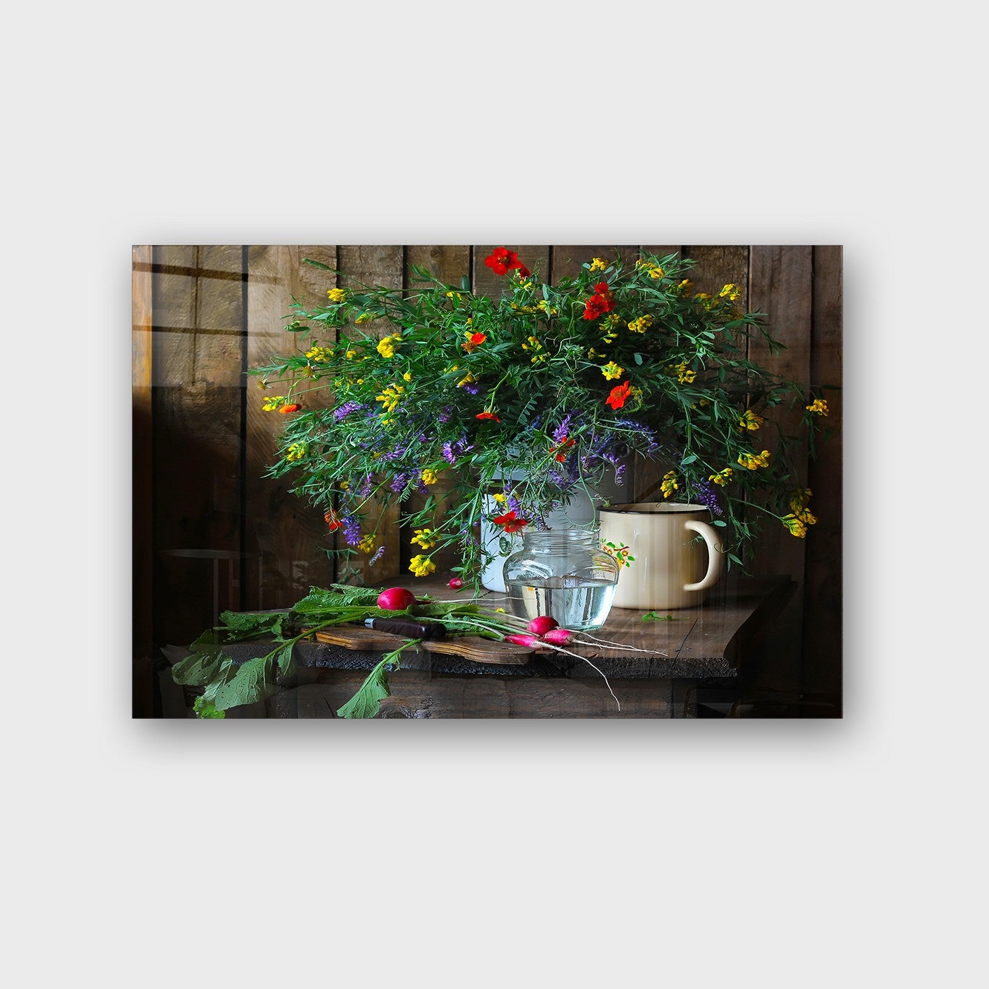 Quadro Decorativo em Vidro Temperado Multicolor 40x60cm - Arte Moderna para Parede