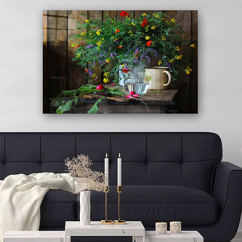 Quadro Decorativo em Vidro Temperado Multicolor 50x70cm - Arte Moderna para Parede