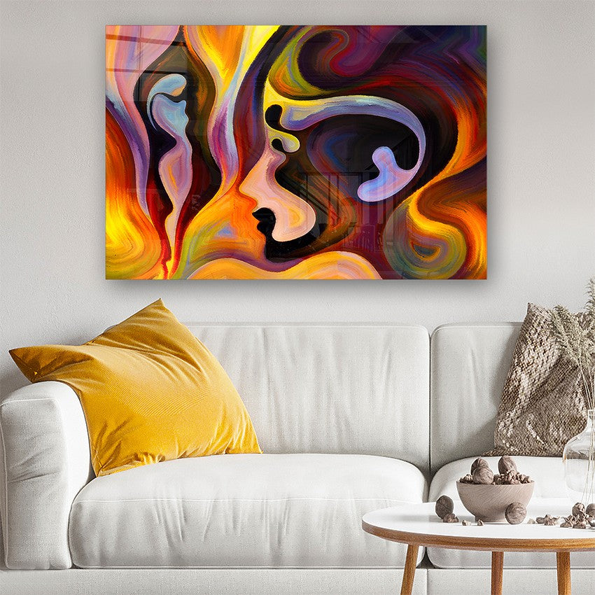 Quadro Decorativo em Vidro Temperado Multicolor 40x60cm - Arte Moderna para Parede