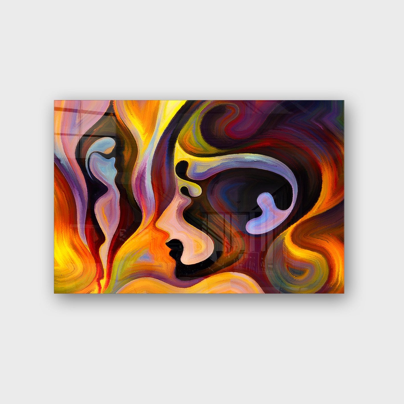 Quadro Decorativo em Vidro Temperado Multicolor 50x70cm - Arte Moderna para Parede