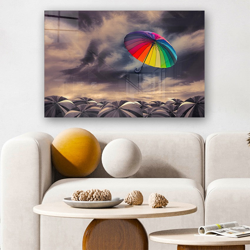 Quadro Decorativo em Vidro Temperado Multicolor 40x60cm - Arte Moderna para Parede