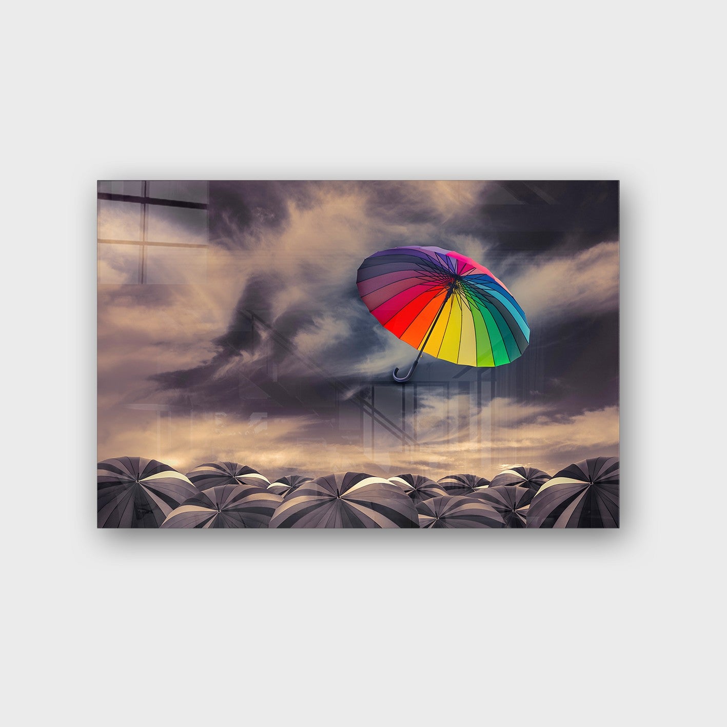 Quadro Decorativo em Vidro Temperado Multicolor 40x60cm - Arte Moderna para Parede