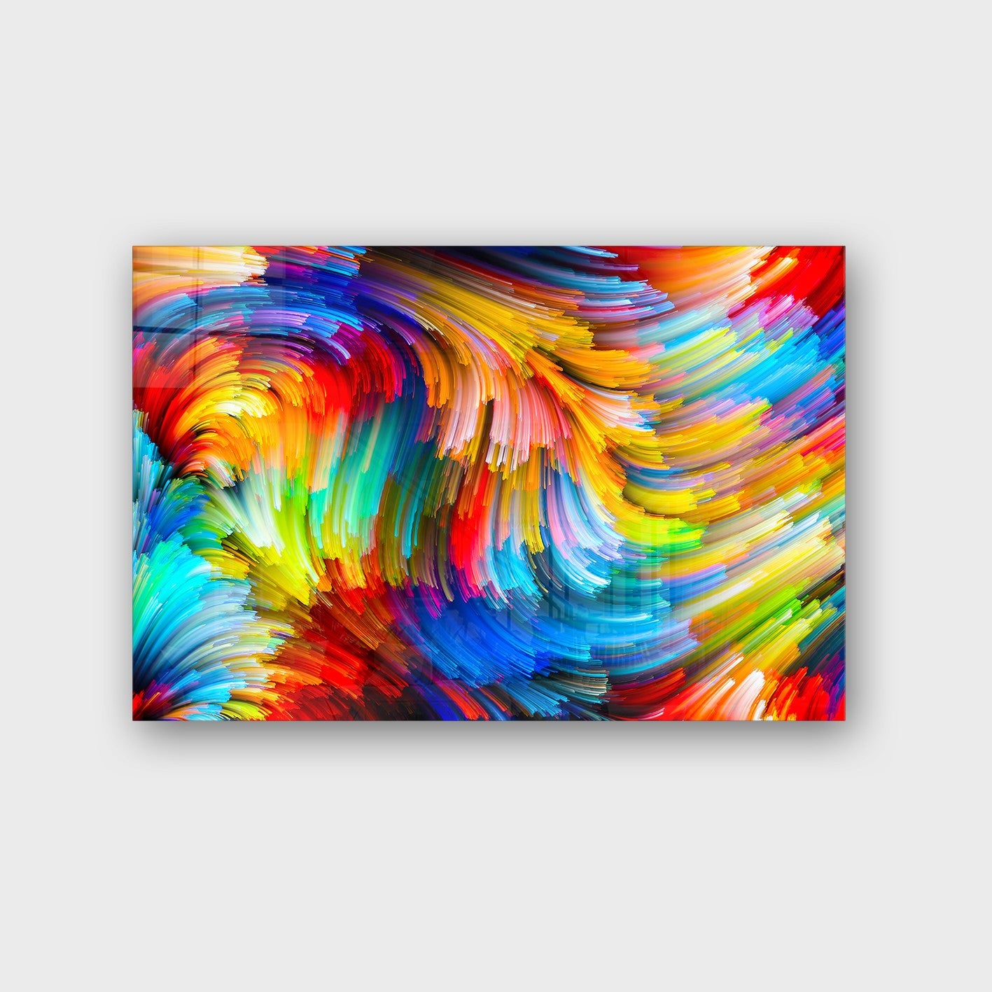 Quadro Decorativo em Vidro Temperado Multicolor 40x60cm - Arte Moderna para Parede