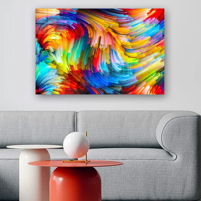 Quadro Decorativo em Vidro Temperado Multicolor 50x70cm - Arte Moderna para Parede