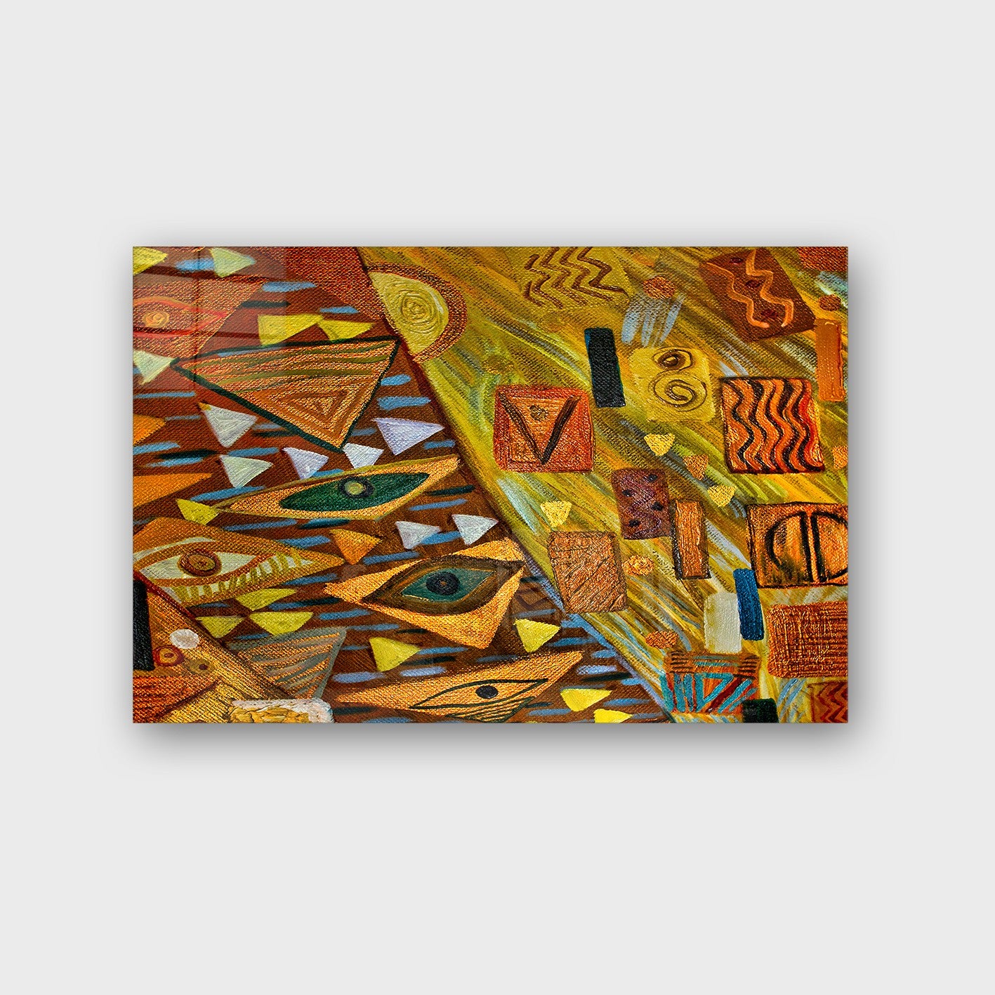 Quadro Decorativo em Vidro Temperado Multicolor 70x100cm - Arte Moderna para Parede