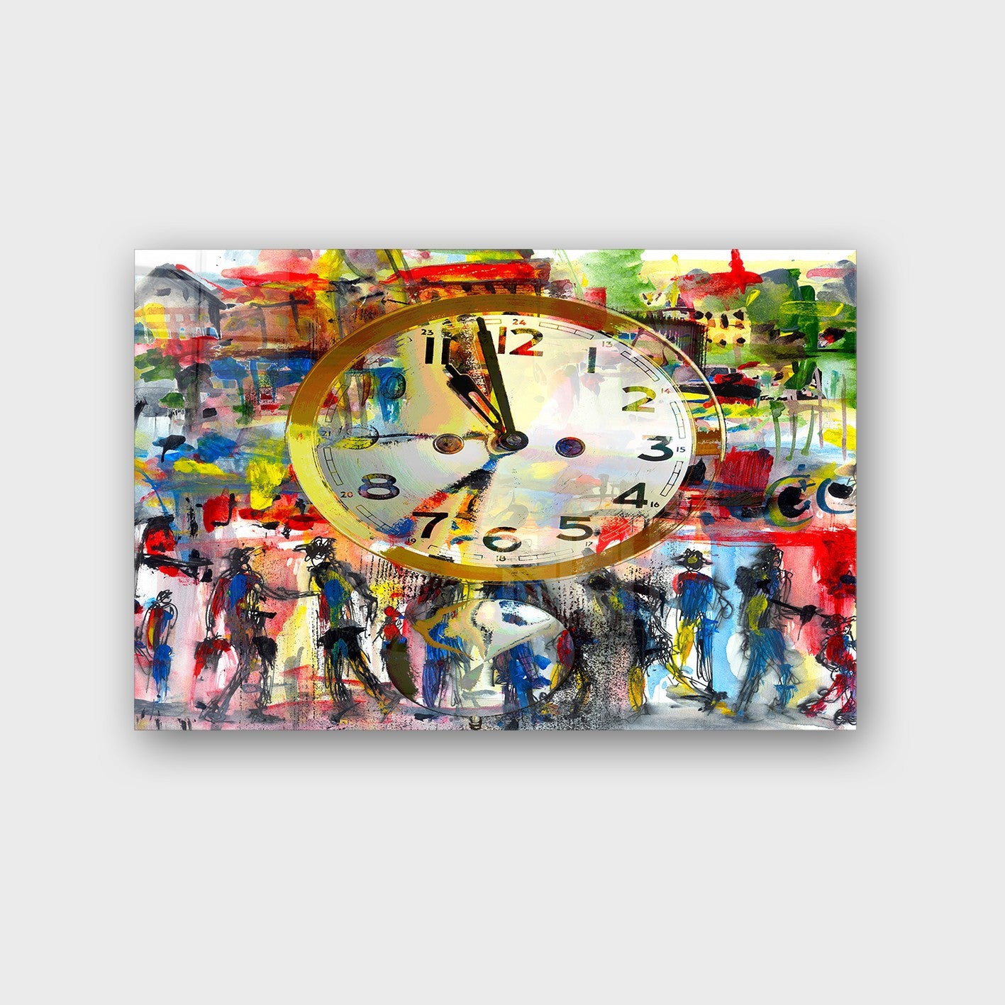 Quadro Decorativo em Vidro Temperado Multicolor 50x70cm - Arte Moderna para Parede