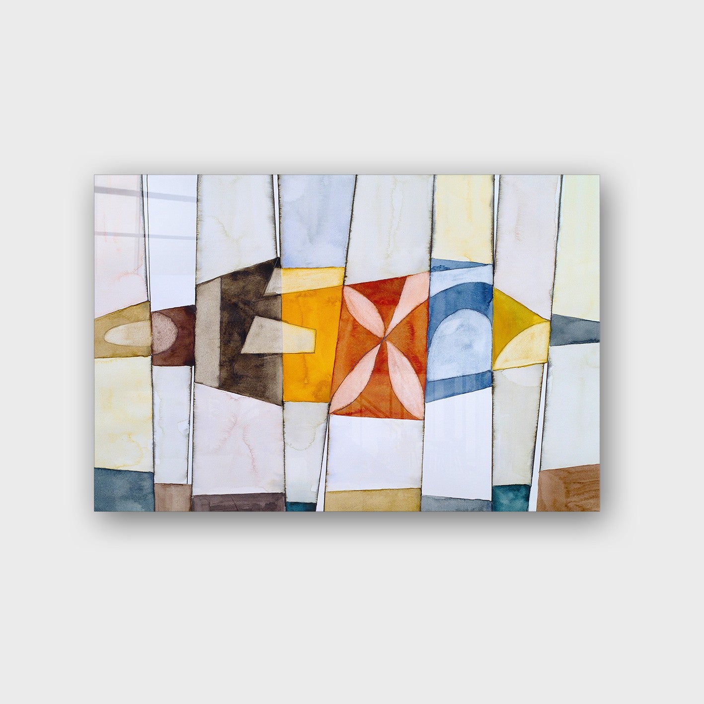 Quadro Decorativo em Vidro Temperado Multicolor 50x70cm - Arte Moderna para Parede