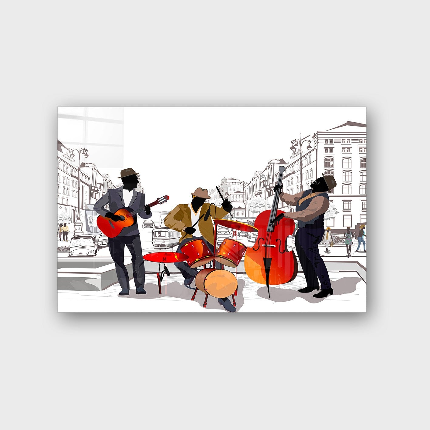 Quadro Decorativo em Vidro Temperado Multicolor 50x70cm - Arte Moderna para Parede