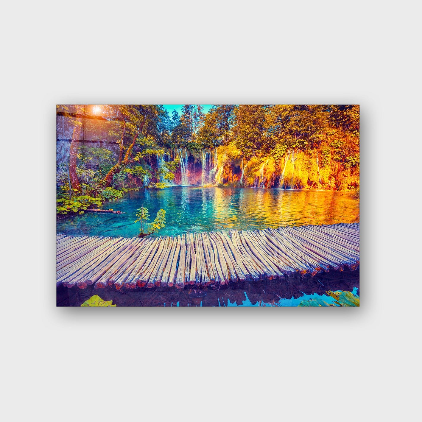 Quadro Decorativo em Vidro Temperado Multicolor 40x60cm - Arte Moderna para Parede