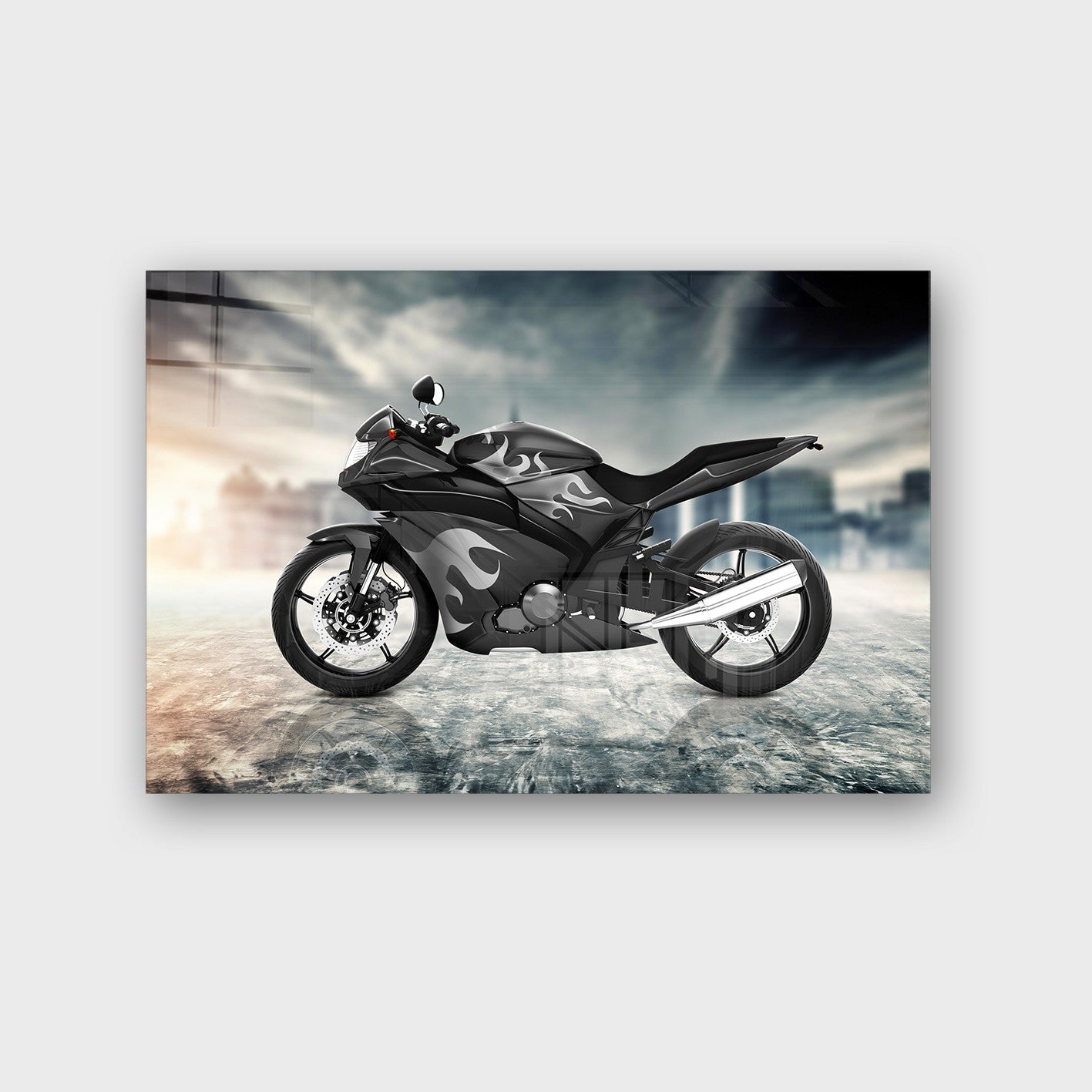 Quadro Decorativo em Vidro Temperado Multicolor 50x70cm - Arte Moderna para Parede